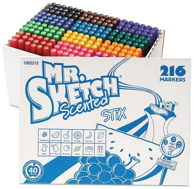Alt view image 5 of 10 - Mr. Sketch Scented Stix Watercolor Markers Fine Point 12 Colors 216/Set 1905315