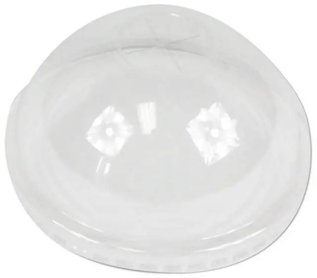 Alt view image 2 of 4 - Boardwalk PETDOME PET Cold Cup Dome Lids, Fits 16-24 oz Plastic Cups, Clear, 2500 / Carton