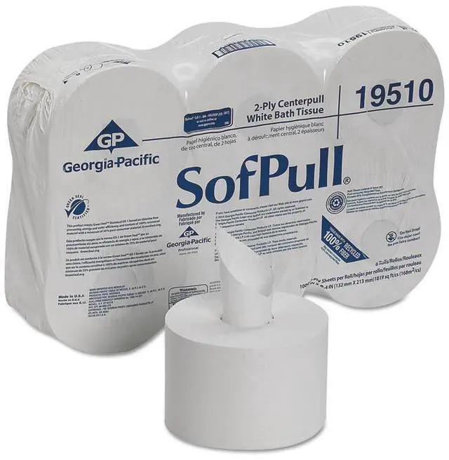 Alt view image 5 of 12 - SofPull High Capacity Center Pull Tissue 1000 Sheets/Roll 6 Rolls/Carton 19510