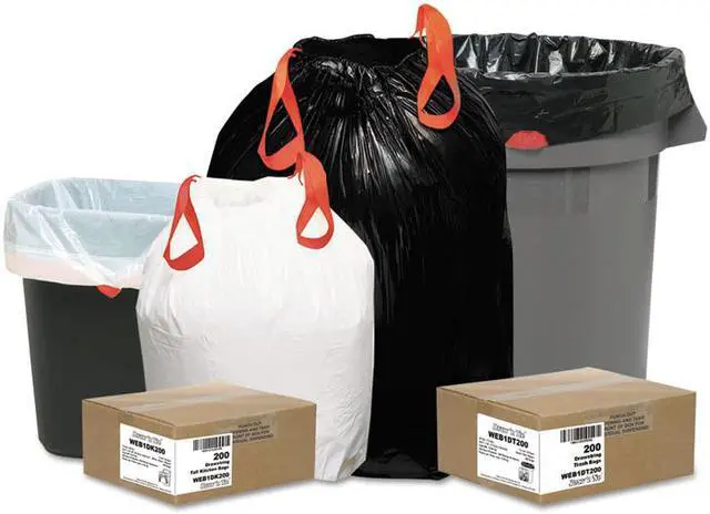 Alt view image 4 of 7 - Webster - WEB1DTL150 - Bag Can Liner Drawstring 1.2 Mils 33 Gal Black Recycled Plastic Webster, CS