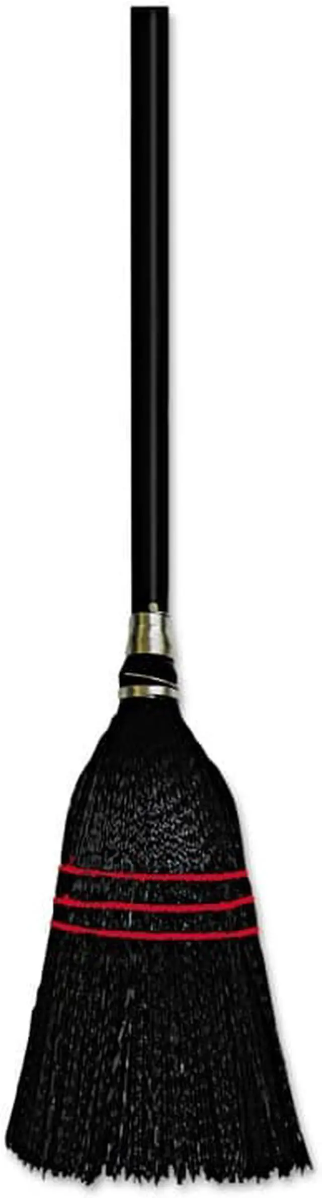 Alt view image 2 of 9 - Boardwalk Flag Tipped Poly Bristle Lobby Broom 37-38" Length Natural/Black 12