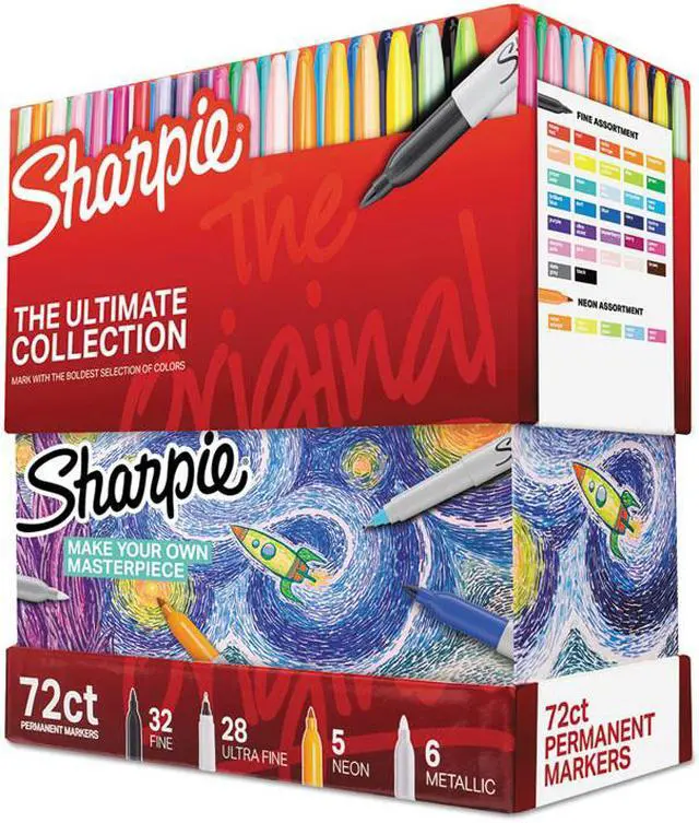 Alt view image 5 of 6 - Sharpie Permanent Markers Ultimate Collection Assorted Tips Assorted Colors 2011580