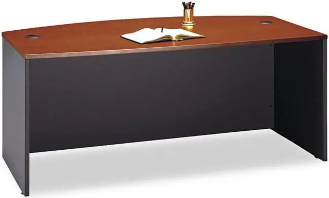 Alt view image 5 of 14 - Bush (BBF) - WC-24446 - Bush Furniture Wood Desk Shell with Bow Front - 72 - Hansen Cherry - Series C