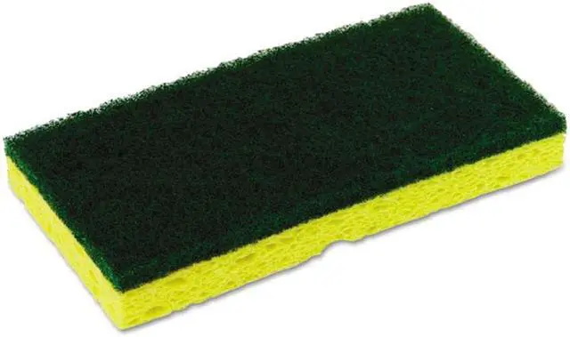 Alt view image 2 of 3 - Continental SS650/24 Medium-Duty Sponge N' Scrubber, 3.38" x 6.25", Yellow/Green, 3/PK, 8 PK/CT