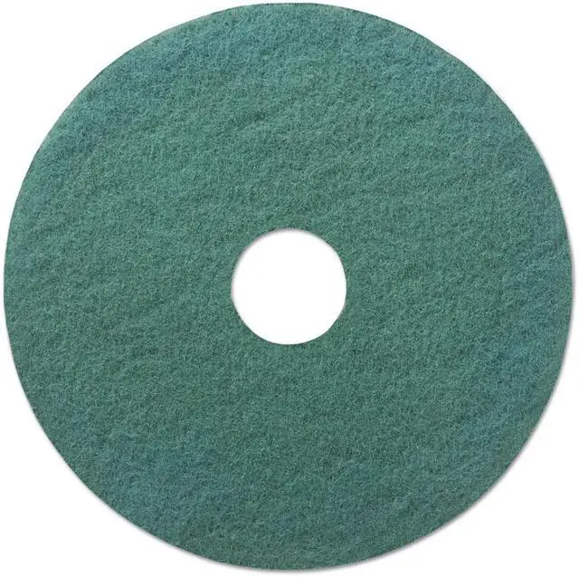 Alt view image 5 of 9 - Standard 18-Inch Diameter Heavy-Duty Scrubbing Floor Pads, Green, 5/Carton BWK4018GRE