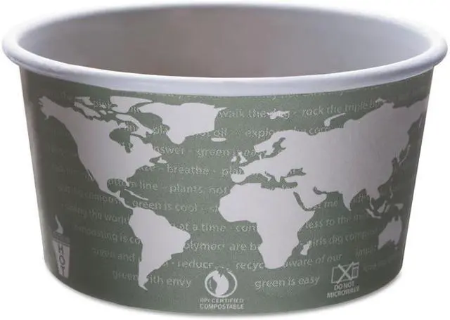 Alt view image 2 of 7 - World Art PLA-Laminated Soup Containers, 1-Comp, Gray/White, 8oz, 500/