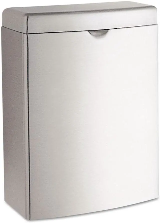 Alt view image 2 of 6 - Contura Sanitary Napkin Receptacle, Rectangular, Stainless Steel, 1gal