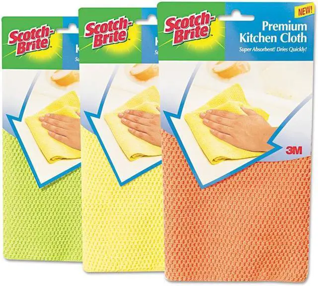 Alt view image 6 of 9 - 3M 90322 Microfiber Kitchen Cleaning Cloth, White, 2/Pack, 1 Pack
