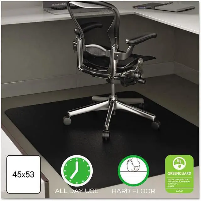Alt view image 3 of 15 - Deflect-O EconoMat Anytime Use Chair Mat for Hard Floor 45 x 53 Clear CM21242COM
