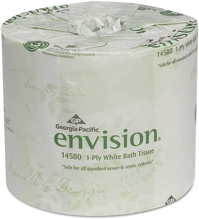 Alt view image 4 of 14 - envision One-Ply Bathroom Tissue, 1210 Sheets/Roll, 80 Rolls/Ctn
