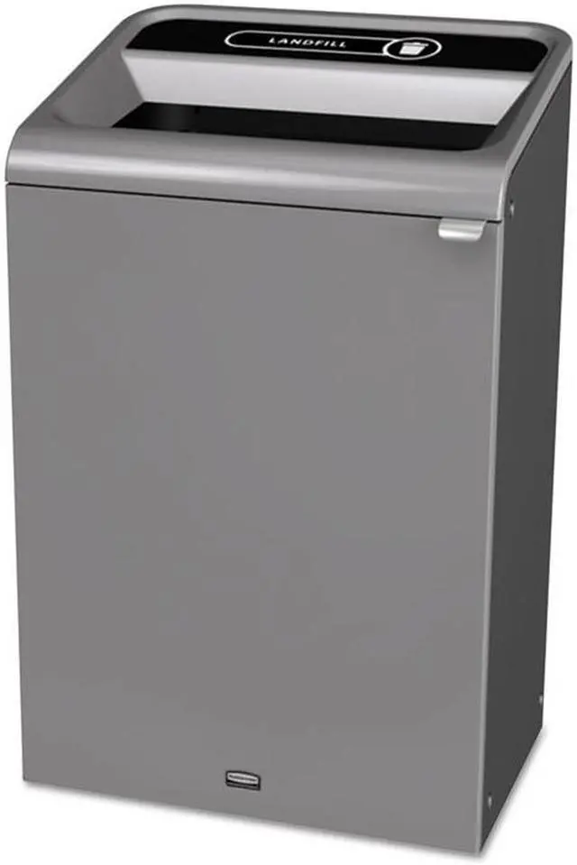 Alt view image 3 of 4 - Rubbermaid 1961623 Configure Indoor Recycling Waste Receptacle, 23 Gal, Gray, Paper