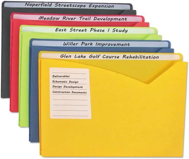 Alt view image 12 of 20 - C-Line Write-On Expanding Poly File Folders 1" Exp. Letter Assorted Colors 10/BX