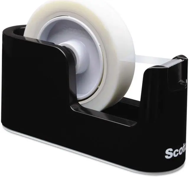 Alt view image 13 of 20 - Scotch Heavy-Duty Weighted Desktop Tape Dispenser 3" Core Plastic Putty/Brown C25