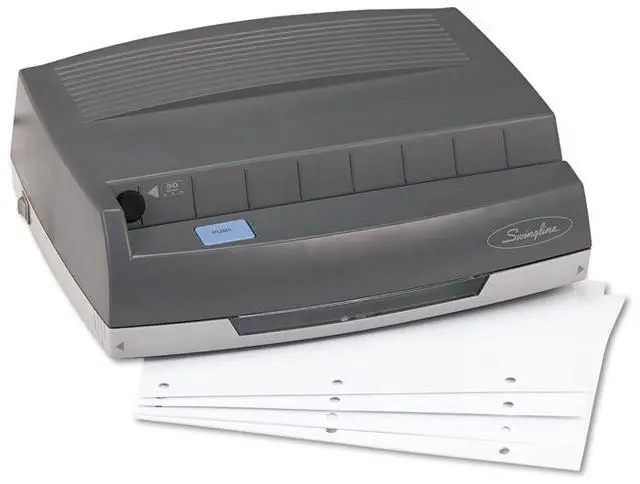 Alt view image 2 of 15 - Swingline 50-Sheet 350MD Electric Three-Hole Punch 9/32" Holes Gray 9800350