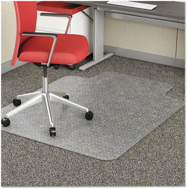 Alt view image 4 of 19 - Deflecto CM11242COM 45 x 53 in. EconoMat Occasional Use Chair Mat for Low Pile Carpet, Rectangular - Clear