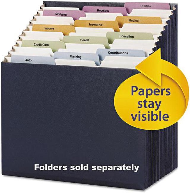 Alt view image 3 of 11 - 12-Pocket Stadium File, 12 1/4 X 13 5/8, Navy, Letter