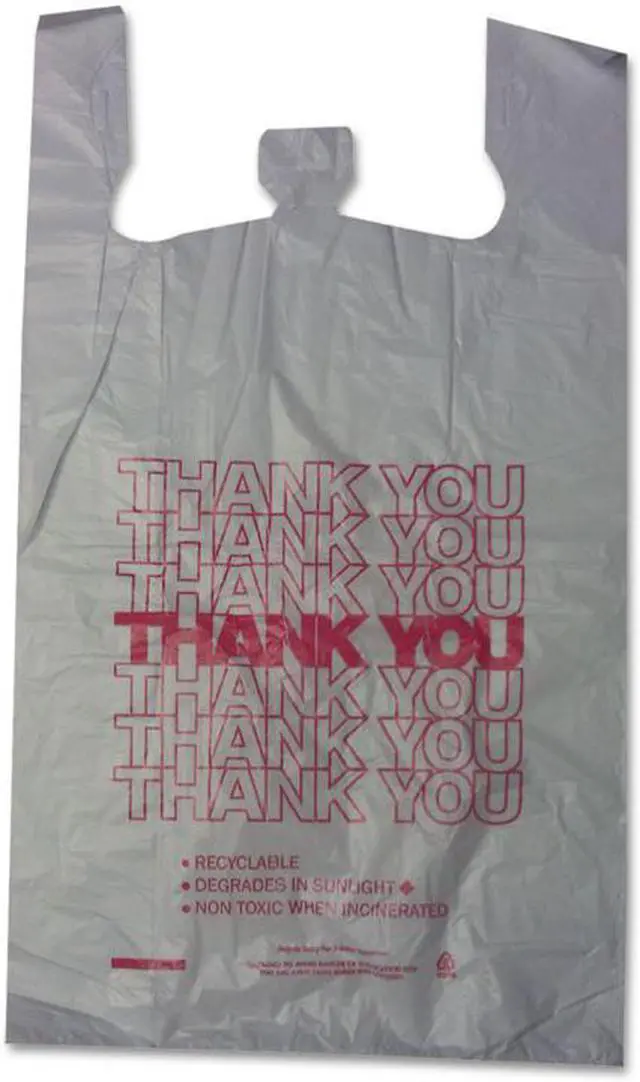 Alt view image 2 of 5 - Barnes Paper Company Thank You High-Density Shopping Bags 10w x 5d x 19h White