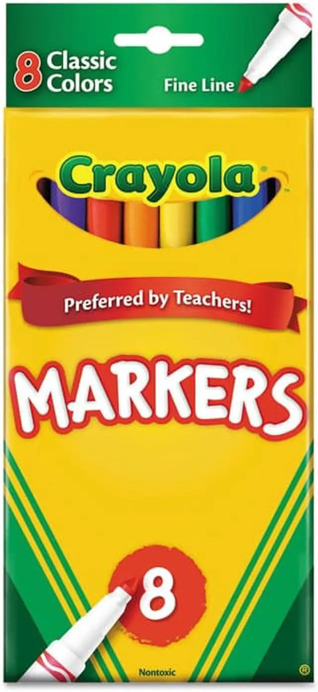 Alt view image 18 of 20 - Crayola Non-Washable Markers Broad Point Classic Colors 10/Set 587722