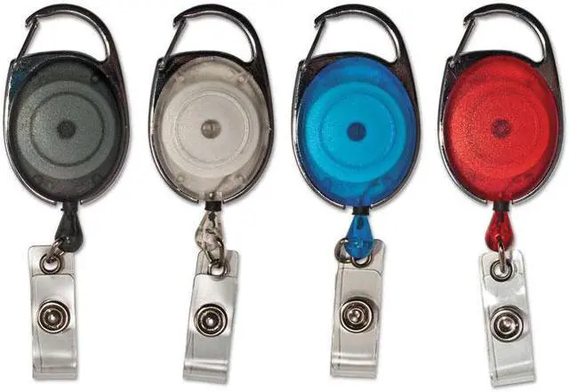 Alt view image 2 of 5 - Advantus 91119 Carabiner-Style Retractable Id Card Reel, 30 Inch Extension, Assorted Neon, 20/Pack