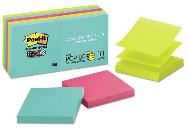 Alt view image 6 of 15 - Post-it Pop-up 3 x 3 Note Refill Rio de Janeiro 90-Sheet 10/Pack R33010SSAU