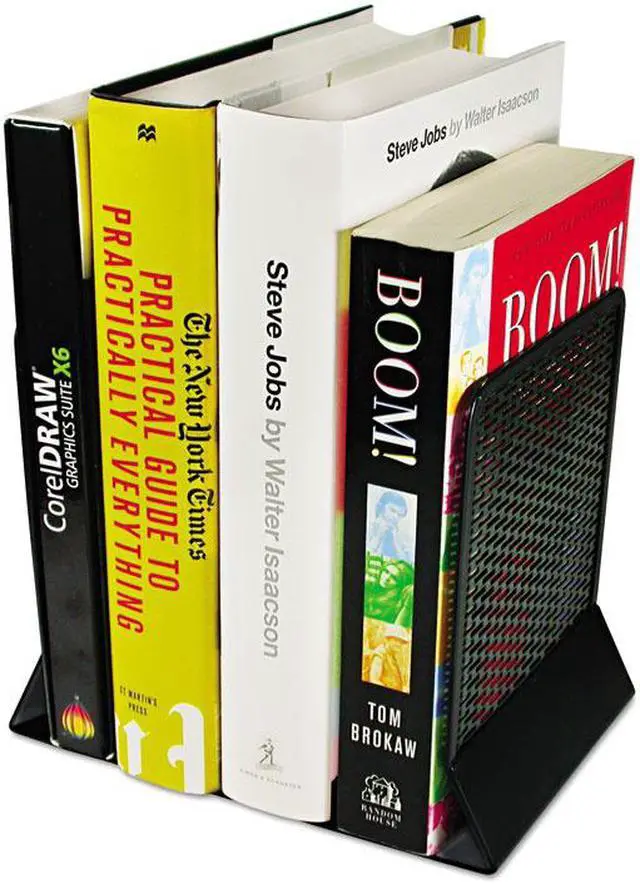 Alt view image 4 of 6 - Artistic Urban Collection Punched Metal Bookends 6 1/2 x 6 1/2 x 5 1/2 Black