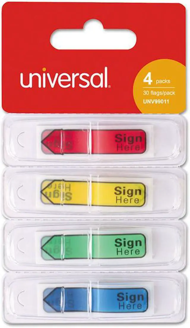 Alt view image 3 of 9 - Universal Deluxe Message Arrow Flags "Sign Here" Yellow 500/Pack 99007