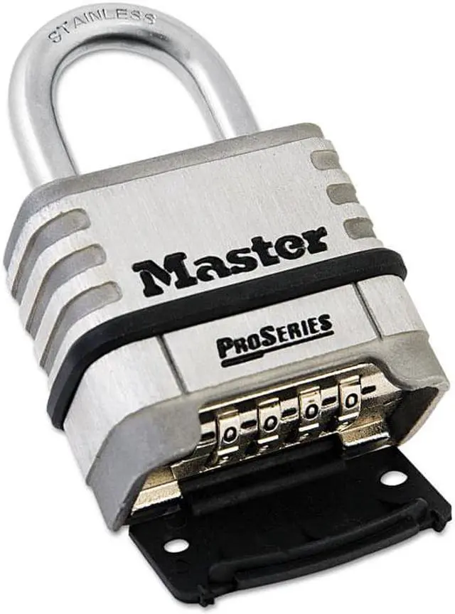 Alt view image 6 of 18 - Master Lock 1174D ProSeries Stainless Steel Easy-to-Set Combination Lock, Stainless Steel, .31 in.