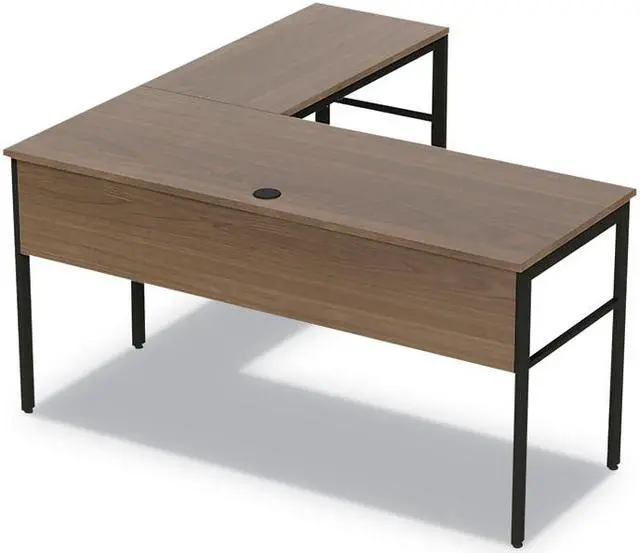 Alt view image 2 of 8 - Linea Italia Urban Desk Workstation 47 1/4w x 23 3/4d x 29 1/2h Natural Walnut