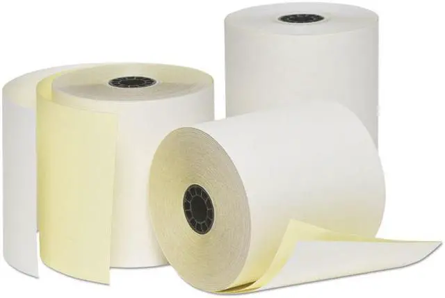 Alt view image 2 of 4 - UNIVERSAL Carbonless Paper Rolls White/Canary 3" x 90 ft 50/Carton 35767