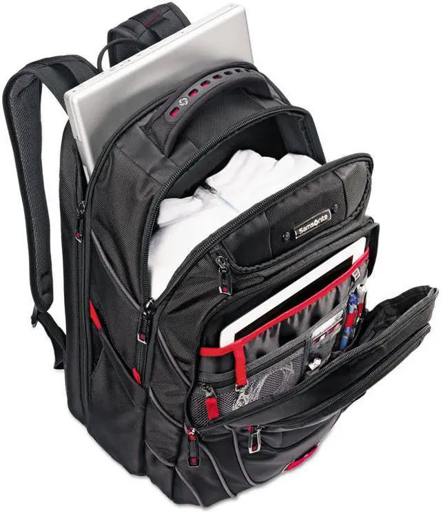 Alt view image 4 of 20 - Samsonite Tectonic Backpack for 17" Laptop - Black, Red