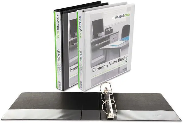 Alt view image 4 of 18 - UNIVERSAL Slant-Ring Economy View Binder 1" Capacity White 4 per Pack 20742PK