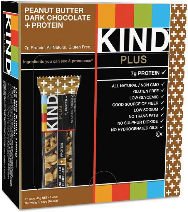 Alt view image 9 of 13 - KIND Plus Peanut Butter Dark Chocolate + Proteins - Box of 12 Bars by Kind