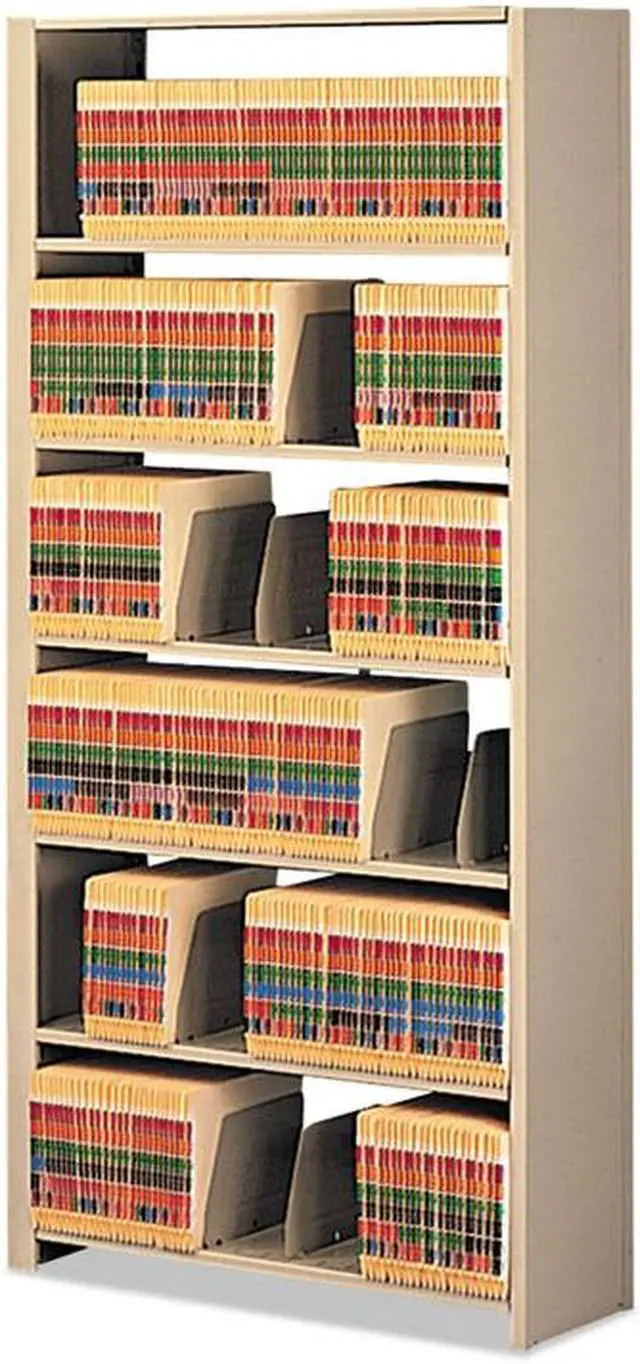 Alt view image 3 of 8 - Tennsco 1276PCSD Snap-Together Open Shelving Steel 6-Shelf Closed Starter Set 36 x 12 x 76 Sand