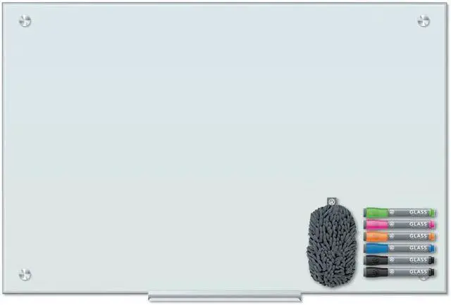 Alt view image 6 of 16 - Floating Glass Dry Erase Board, 36 x 24, White 3975U0001