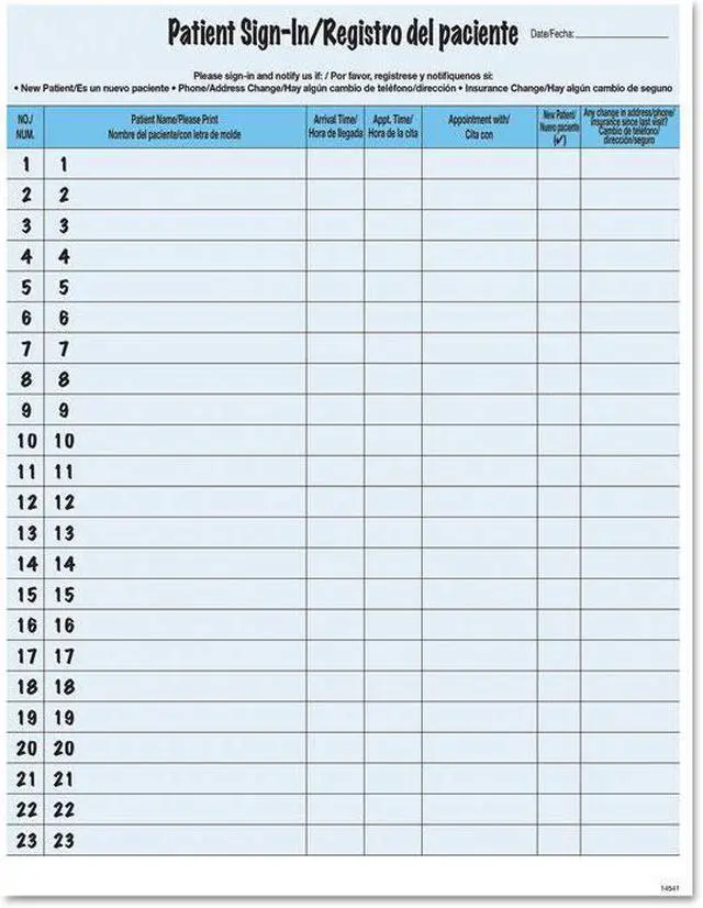 Alt view image 5 of 20 - Tabbies Patient Sign-in Label Forms - Letter - 8 1/2" x 11" Sheet Size - Blue Sheet(s) - 125 / Pack