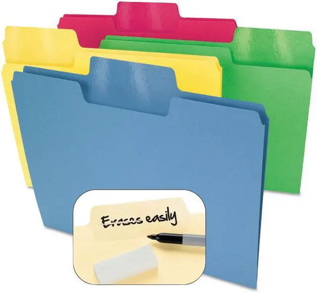 Alt view image 4 of 14 - Smead Erasable SuperTab File Folders Letter Manila 24/Set 10380