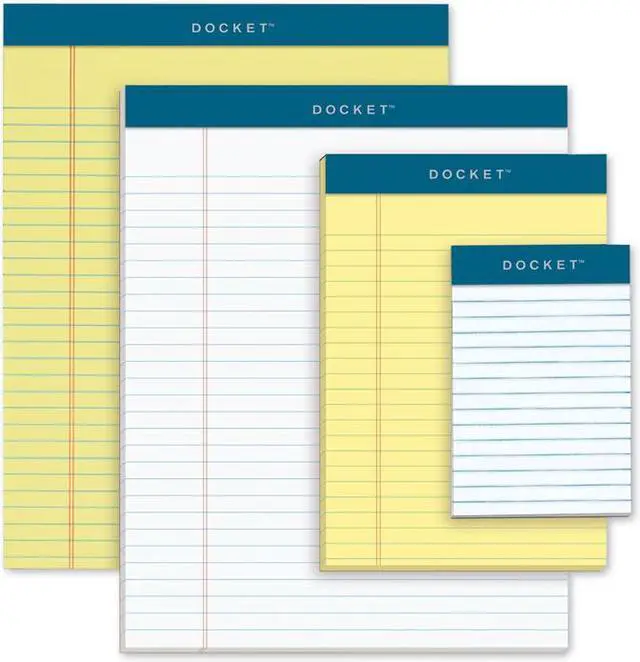 Alt view image 8 of 19 - TOPS Docket Ruled Perforated Pads 5 x 8 Narrow White 50 Sheets 6/Pack 63366