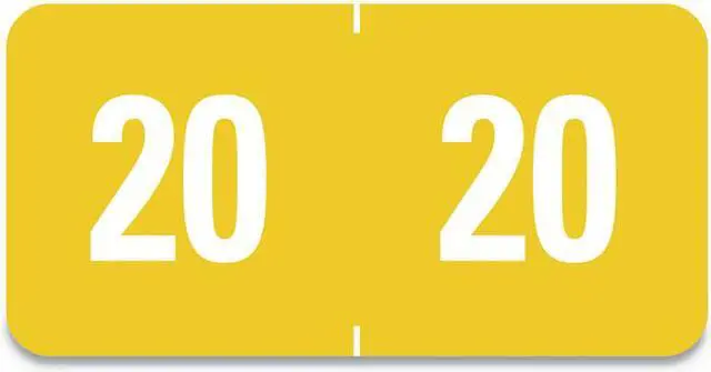 Main image of Year 2021 End Tab Folder Labels, 1.5 x 0.75, Yellow/Black, 500 Labels/Roll 68321