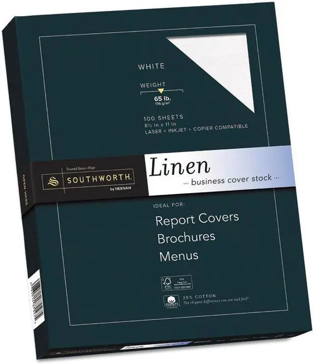 Alt view image 2 of 12 - Southworth Company SOUZ560CK Fine Linen Paper- 65lb- Acid-free-Lignin- Ivory