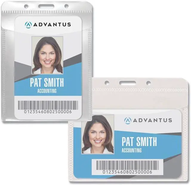 Alt view image 6 of 9 - Advantus 75604 PVC-Free Badge Holders, Vertical, 3" x 4", Clear, 50/Pack