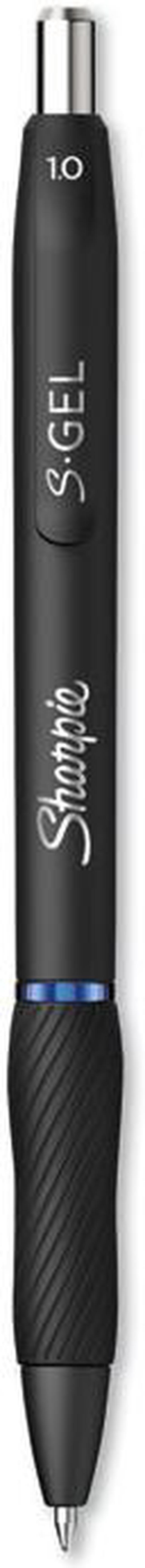 Sharpie S-Gel Retractable Gel Pen, Fine 0.5 mm, Black Ink/Barrel, 4/Pack
