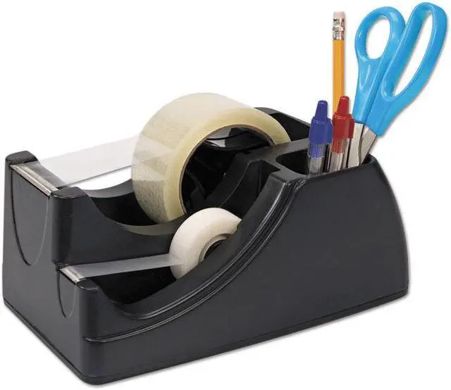 Alt view image 14 of 20 - Officemate Recycled 2-in-1 Heavy Duty Tape Dispenser 1" and 3" Cores Black 96690
