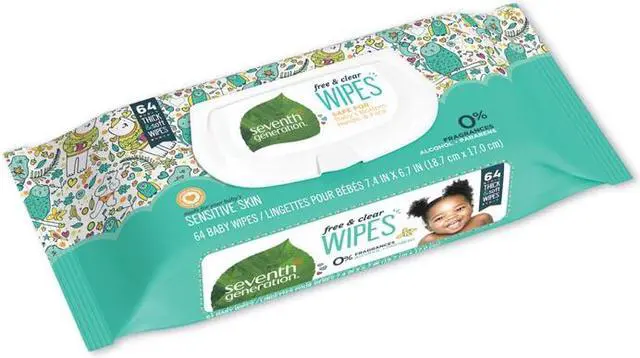 Alt view image 2 of 9 - Seventh Generation SEV 34219CT Free & Clear Baby Wipes, Refill, Unscented, White, 256/PK, 3 PK/CT