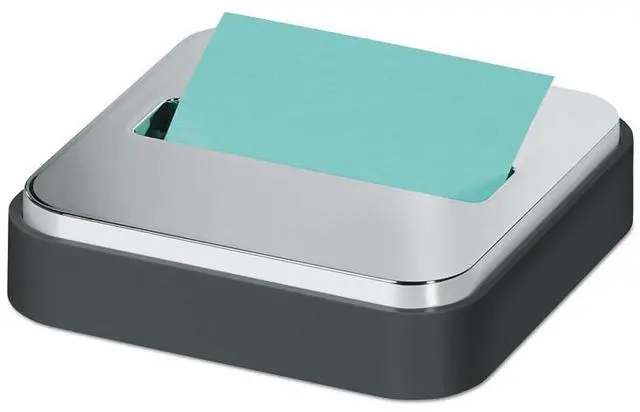 Alt view image 5 of 13 - Post-it® Steel Top Pop-Up Dispenser - 3" x 3" Note - 45 Sheet Note Capacity - White MMMSTL330WH