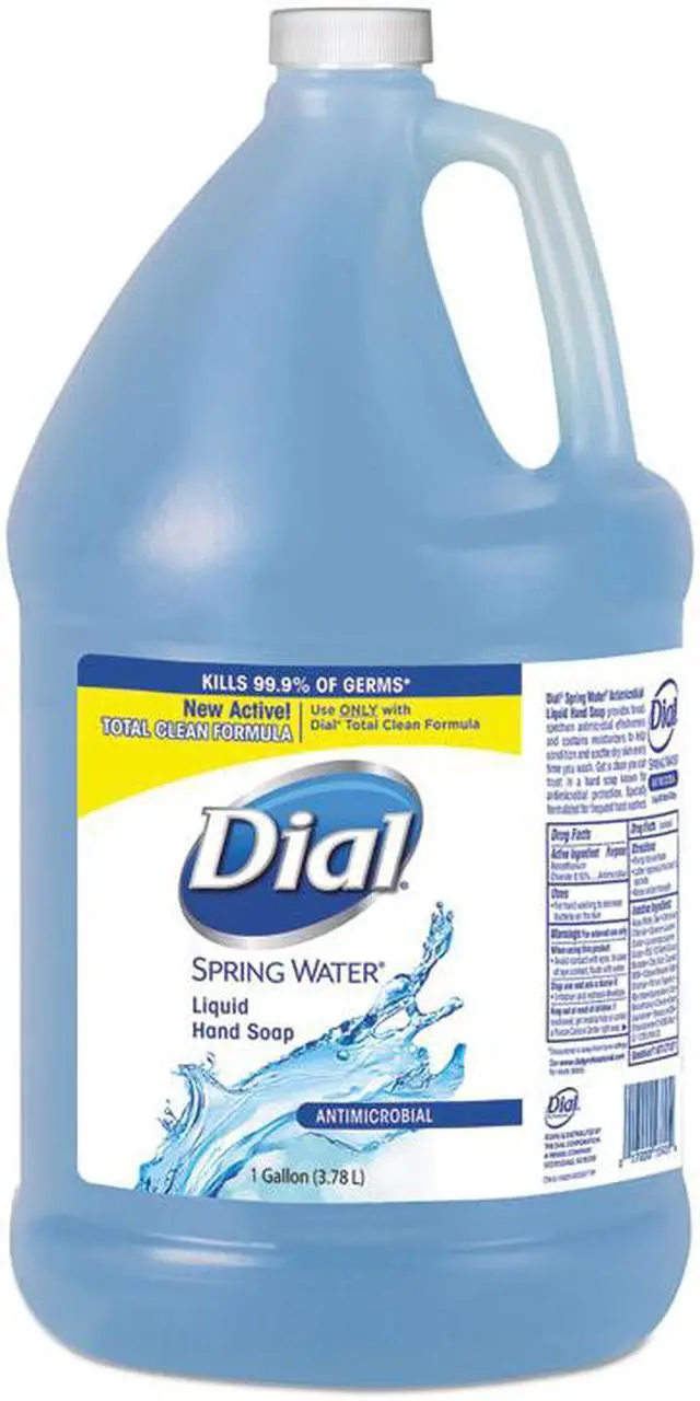 Alt view image 4 of 8 - Dial DIA15926EA Antimicrobial Liquid Hand Soap, Spring Water Scent, 1 Gal Bottle