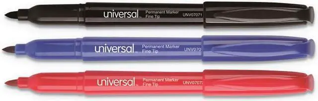 Alt view image 2 of 20 - Universal Pen-Style Permanent Marker Bullet/Fine Black 60 per pack 07074