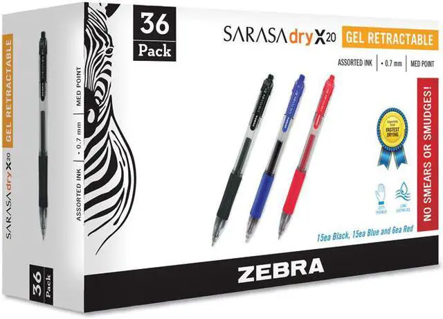 Alt view image 5 of 11 - ZEBRA PEN CORP. Sarasa Retractable Gel Pen Blue Ink Medium 36/Pack 46236
