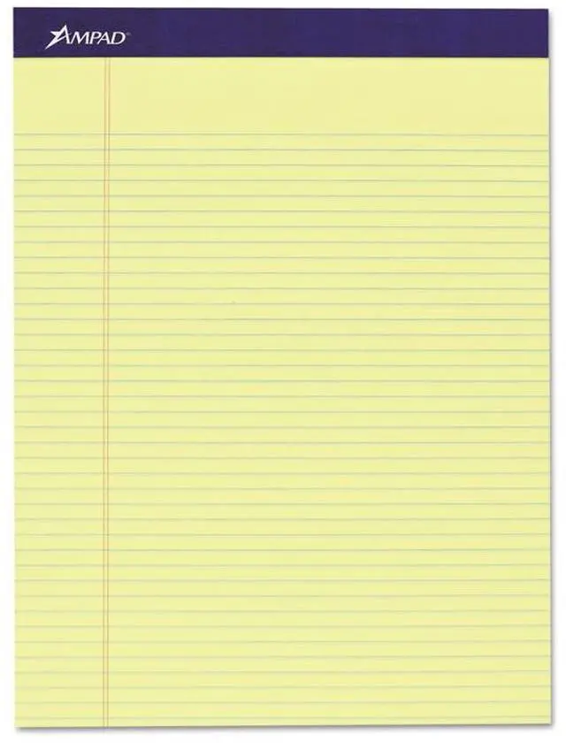Alt view image 3 of 8 - Ampad 20215 Mead Legal Ruled Pad, 8 1/2 X 11, Canary, 50 Sheets, 4 Pads/Pack