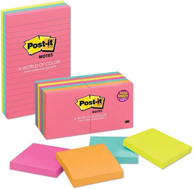 Alt view image 2 of 7 - Post-It Notes Pad,Mini Cape Town,24,Ast 65324ANVAD