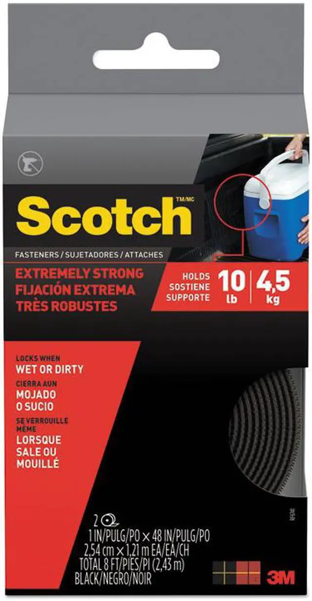 Alt view image 7 of 8 - 3M RF6741 Extreme Fasteners, Black, 1-In. x 4-Ft. - Quantity 1